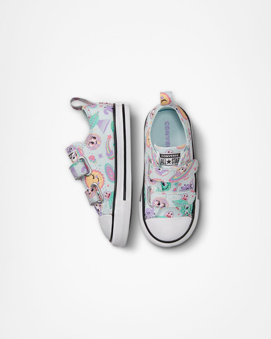 Girls' Converse Chuck Taylor All Star Easy-On Space Party Low Top Shoes Light Turquoise / Purple / White | AU 9043EB